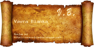 Vavra Bianka névjegykártya